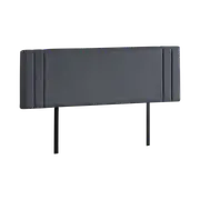 Linen Fabric King Bed Deluxe Headboard Bedhead - Grey