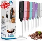Powerful Milk Frother - Handheld Foam Maker for Coffee, Lattes, Matcha, Black