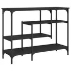 Wooden Console Table Hallway Entry Side Display Open Shelf Rack Desk Shelf Black