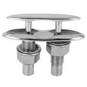 Boat Ship Mooring Dock Neat Cleat Stainless Steel Double-Deck Push-Pull Cable Bolt Bollard Accessor Silver
