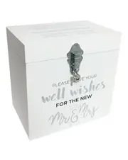 Wedding Wishing Well Wishes For Mr and Mrs Card Box For Money Gift Holder