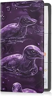 [Caihoyu] Premium Leather Auto Registration Insurance & ID Card Holder Men Women Essential Car Wallet Case for Documents, Cards, License Beauty Platypus