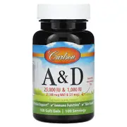 Carlson, Vitamin A & D, 100 Soft Gels