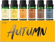 Fragrance Oils, MitFlor Autumn Set of 6 Premium Essential Oils for Diffusers for Home, Soap Candle Making Scents, Aromatherapy Gift Set for Halloween Christmas, Pumpkin Pie, Maple Syrup & Autumn Walk