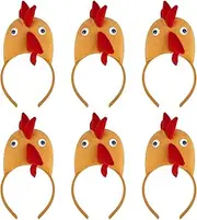 TOPTIE 6 PCS Rooster Zoo Animals Ears Headband, Halloween Decor for Adults & Kids, Jungle Safari Animals Hair Hoop for Birthday Party Favors