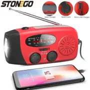 MULTI PURPOSE CRANK RADIO SOLAR PANEL HAND CRANK USB AND FM LED TORCH