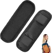 2 pcs Soft Shoulder Strap Pad Removable Backpack Strap Pads Breathable Fastener Cushions for Bag Backpack Satchel, Black, One size