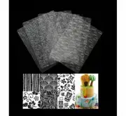 6pcs A5 Island Polymer Clay Texture Mat Plastic Embossing Jewellery Pattern 04