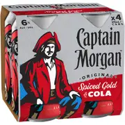 Captain Morgan Spiced Rum & Cola Can 6% 375mL