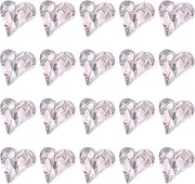 uxcell 20 Pcs 3D Heart Dark Pink Nail Rhinestones 12x13mm K9 Glass Crystal Rhinestones Pointed Back Crooked Heart Gems for Nail Charm Art DIY Decoration Craft