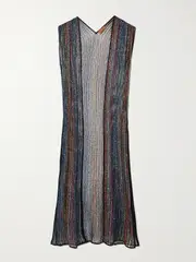 [Missoni] Missoni - Sequined Metallic Crochet-knit Coverup - Black - medium medium Black
