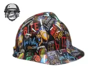 Custom Hydrographic Safety Hard Hat Mining Industrial GONE FISHING MSA CAP