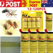 120 Rolls Sticky Fly Trap Paper Insect Bug Catcher Strip Flies Sticker
