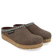HAFLINGER FRANZL BROWN MEN'S WOMEN'S WOOL SLIPPERS CLOGS
