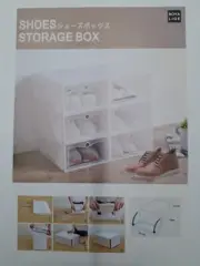 12 Pack Shoe box Storage Clamshell Shoebox Plastic Stackable White Clear