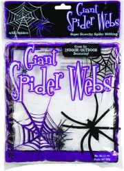 PMU Halloween Spider Webs Giant White 2oz With 4 Spiders