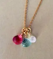 NEW Clustered Briolettes Sundance Charm Gemstones Necklace Artisan Handmade