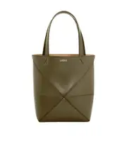 Loewe Mini Puzzle Fold Tote Bag One size deep khaki green