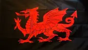 WELSH DRAGON BLACK 5 X 3 FEET FLAG Wales cymru Cardiff Swansea Rhyl Barmouth