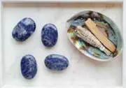 Sodalite Palm Stone Worry Thumb Stone With Meaning Card High Quality