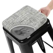 Memory Foam Bar Stool Cushion 1 Piece, Modern White-gray Square-1 Pcs