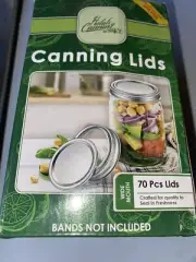 70-Count Wide Mouth Canning Lids for Ball, Kerr Jars, Reusable Mason Jar Lids