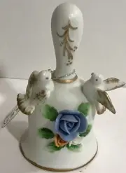 Lego-Taiwan-Bisque Porcelain 3-D Birds/Roses Collector Bell