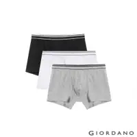 在飛比找PChome24h購物優惠-GIORDANO 男裝貼身平口四角褲(三件裝)-24 白黑灰