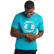 Champion NWT Men’s Size S Electric Blue Classic Graphic “C-Logo” Globe T-Shirt