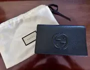 Gucci Soho Wallet on Chain Crossbody, Black leather New With tags