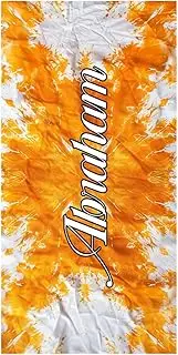 Personalized Beach Towels for Kids Adults Custom Cotton/Poly Blend Pool Towel-Customized Sand Free Quick Dry Soft Beach Towel for Boys Girls Women Men - 30" W x 60" L (Yellow)