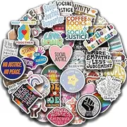 GUBPHK 50 Pcs Social Justice Stickers Pack Social Worker Stickers Social Work Values Stickers Women and Children Rights Stickers for Water Bottle Laptop Journal Stickers Social Workers Gift