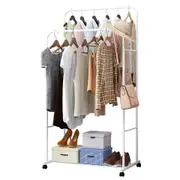Fin Solid Clothes Rack Metal Garment Display Rolling Rail Hanger Airer Portable Home