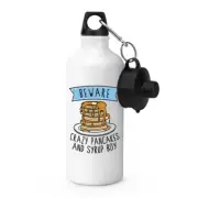 Beware Crazy Pancakes And Syrup Boy Sports Water Bottle Son Funny Breakfast