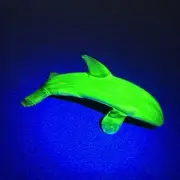 Handblown Art Glass UV Reactive Orca Killer Whale Mini Figurine Borosilicate