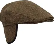 [Walker and Hawkes] Derby Tweed Eddie Flat Cap w/Foldable Ear Flaps