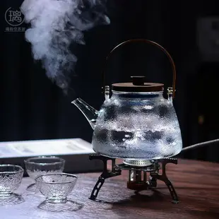 耐高溫錘紋玻璃提梁壺電陶爐煮茶壺大容量泡茶電磁爐燒水壺養生壺