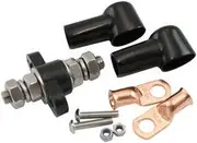 Aeroflow Single Electrical Bulkhead M10Post Negative Stud Blk Termina - AF49-4062BLK