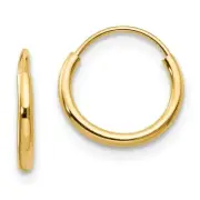 14K Yellow Gold Hollow 8mm Endless Hoop Earrings Madi K Children's Jewelry