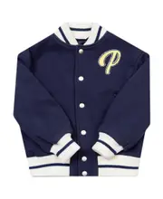 logo-patch varsity bomber jacket 10Y Blue