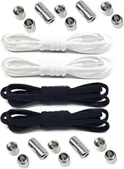 [scondou] 4 Pairs No Tie Shoelaces System with Elastic Shoe Laces,Fits All Adult and Kids Shoes