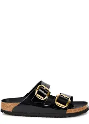 Birkenstock Arizona Patent Leather Sliders - Black - 5 5