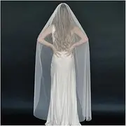 [CekoCk] Veil bridal veil Classic Bridal Wedding Veils Plain Yarn 1 Tier Soft Wedding Long Veil with Comb Wedding Dress Accessories(Off-white,200cm)