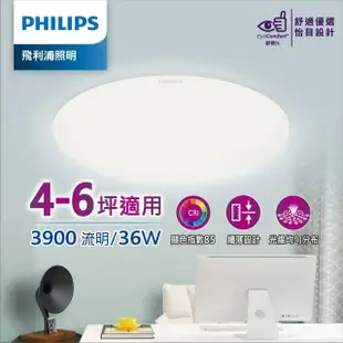 【Philips 飛利浦】品繹 LED 吸頂燈36W/ 3600/3900流明 - 燈泡色/晝光色(PA014/PA015)