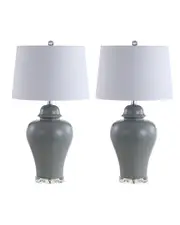 JONATHAN Y Set of 2 Winnie 27in Ceramic Urn LED Table Lamps