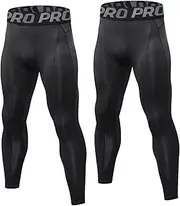 [LNFINTDO] Compression Leggings for Men Basketball Running Gym Tights Athletic Workout Pants Cool Dry Sports Yoga Baselayer