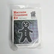 VINTAGE KNOT HOUSE MACRAME CHRISTMAS KIT ORNAMENT Gingerbread Boy New Kits 4"