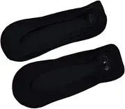 [LIGIGWASH] 1Pair Low Cut Padded Liner Socks for Arch Support Non Slip Boat Socks Comfortable Foot Cushions for Long Term Wear Black