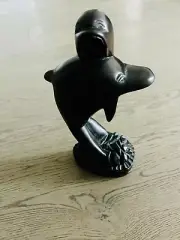 Hand Carved Wooden Nigerian Dolphin Statue