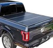 Hard Folding Truck Bed Tonneau Cover Compatible with Ford Ranger 2019 2020 2021 2022 2023 5 ft Short Box, Tri Fold Style